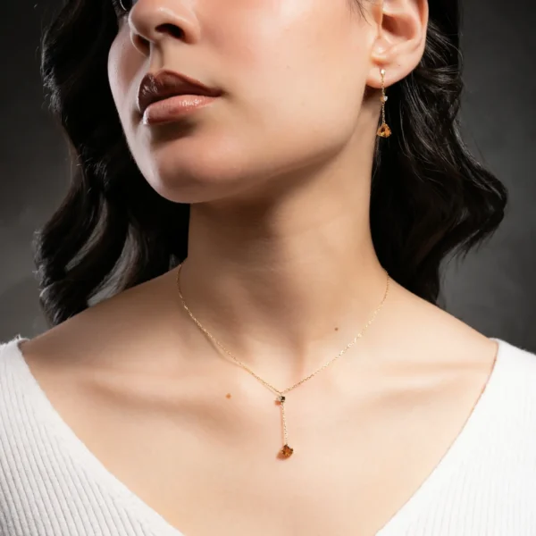 Citrine and Diamond Dangling Earrings