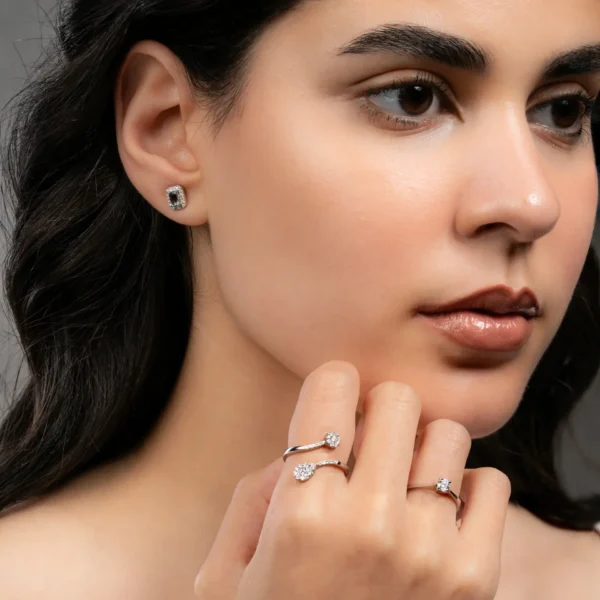 Baguette Shaped Aquamarine and Diamond Earrings