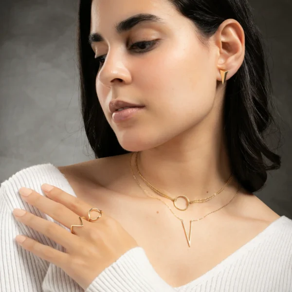 Gold Triangular Earrings